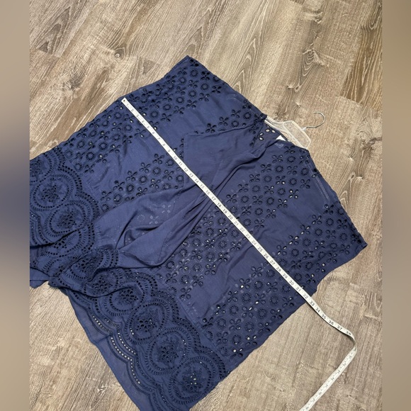 J. Crew Navy Blue Eyelet Swim Coverup. One Size / No Size. EUC! - Picture 7 of 8